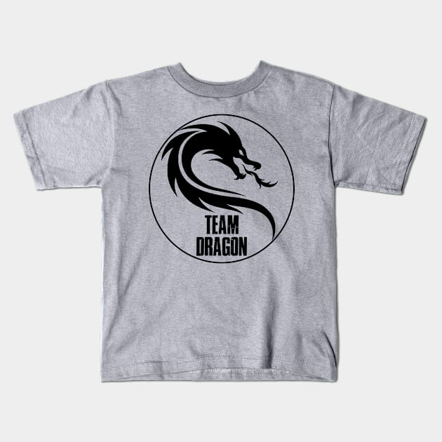 Team Dragon t-shirt - large black logo Kids T-Shirt by Cole Denton